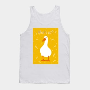 What’s up duck? White Pekin Duck with feathers and polka  dots Tank Top